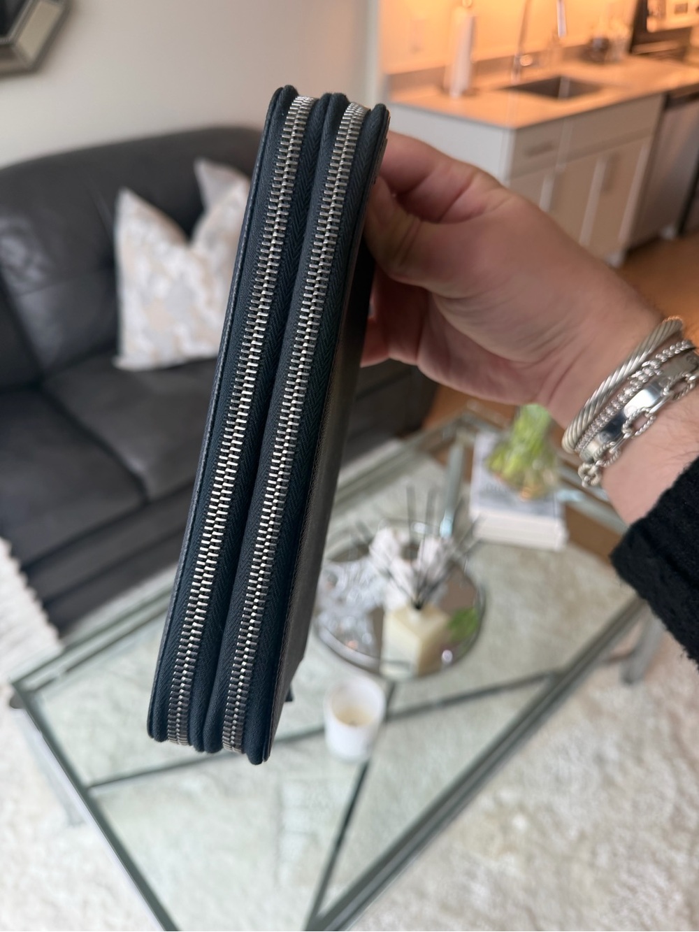 Prada Blue Double Zip Travel Wallet - Picture 4 of 7